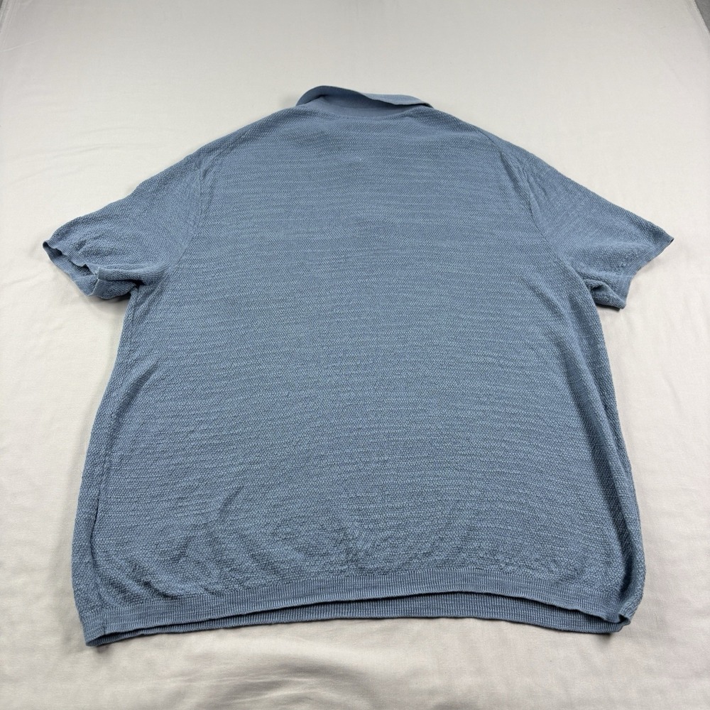 Polo Ralph Lauren Sweater‎ Men's 2XL Blue Linen Cotton Blend Polo Collar Stretch - Picture 9 of 10